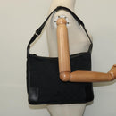 GUCCI GG Canvas Shoulder Bag Black Silver 001 4205 Auth 129471-20