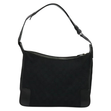 GUCCI GG Canvas Shoulder Bag Black Silver 001 4205 Auth 129471 - 0