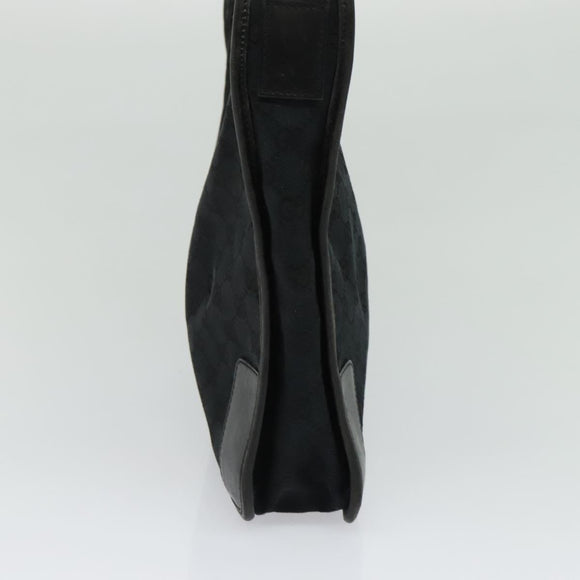 GUCCI GG Canvas Shoulder Bag Black Silver 001 4205 Auth 129471