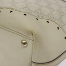 GUCCI GG Canvas Guccissima Tote Bag Leather White Gold 145993 Auth 129473-10