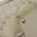 GUCCI GG Canvas Guccissima Tote Bag Leather White Gold 145993 Auth 129473-11