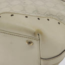 GUCCI GG Canvas Guccissima Tote Bag Leather White Gold 145993 Auth 129473-12