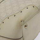 GUCCI GG Canvas Guccissima Tote Bag Leather White Gold 145993 Auth 129473-13