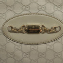 GUCCI GG Canvas Guccissima Tragetasche Leder Weiß Gold 145993 Auth 129473-17