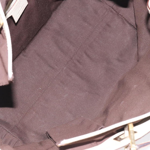 GUCCI GG Canvas Guccissima Tote Bag Leather White Gold 145993 Auth 129473