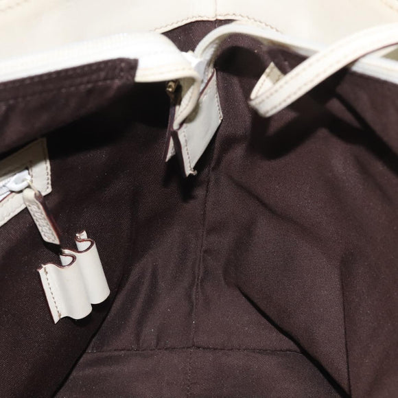 GUCCI GG Canvas Guccissima Tote Bag Leather White Gold 145993 Auth 129473