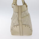 GUCCI GG Canvas Guccissima Tragetasche Leder Weiß Gold 145993 Auth 129473-4