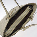 GUCCI GG Canvas Guccissima Tote Bag Leather White Gold 145993 Auth 129473-6