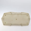 GUCCI GG Canvas Guccissima Tote Bag Leather White Gold 145993 Auth 129473-9