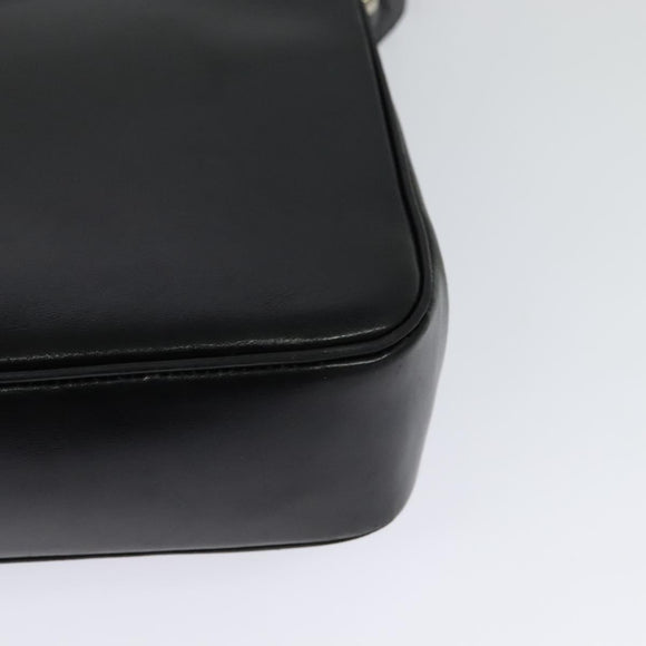 Christian Dior Shoulder Bag Leather Black Gold Auth 129475