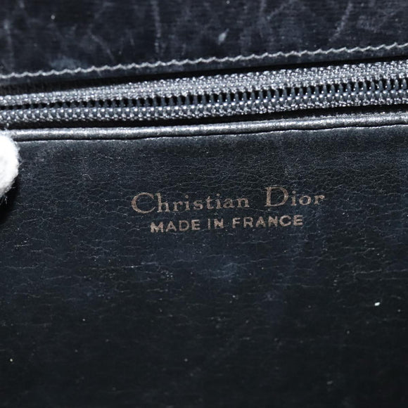 Christian Dior Shoulder Bag Leather Black Gold Auth 129475