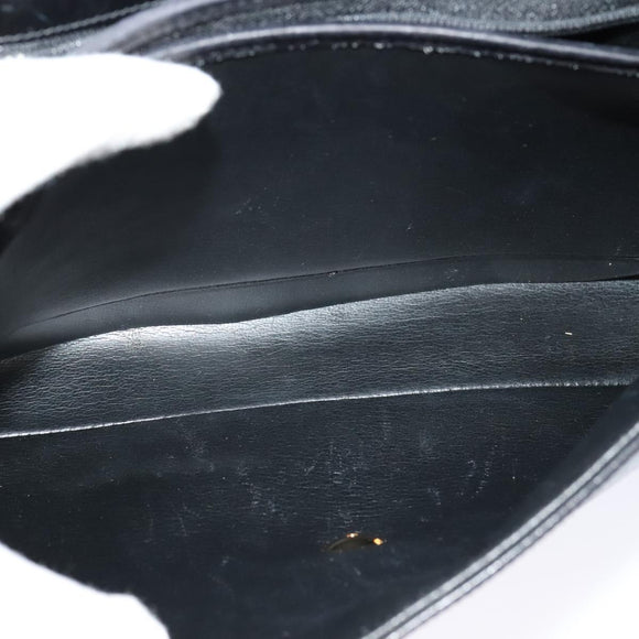 Christian Dior Shoulder Bag Leather Black Gold Auth 129475