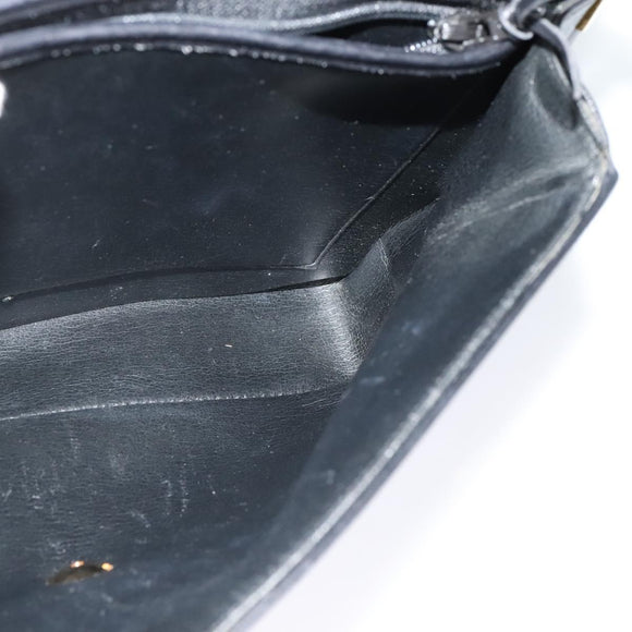 Christian Dior Shoulder Bag Leather Black Gold Auth 129475