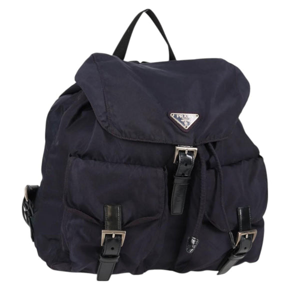 PRADA Backpack Nylon Purple Silver Auth 129478V