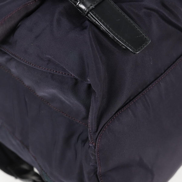 PRADA Backpack Nylon Purple Silver Auth 129478V