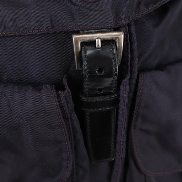 PRADA Backpack Nylon Purple Silver Auth 129478V