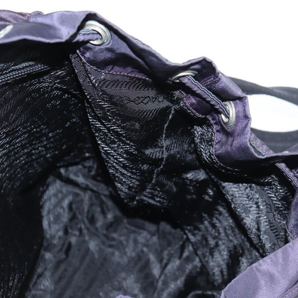 PRADA Backpack Nylon Purple Silver Auth 129478V