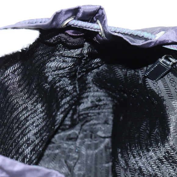 PRADA Backpack Nylon Purple Silver Auth 129478V