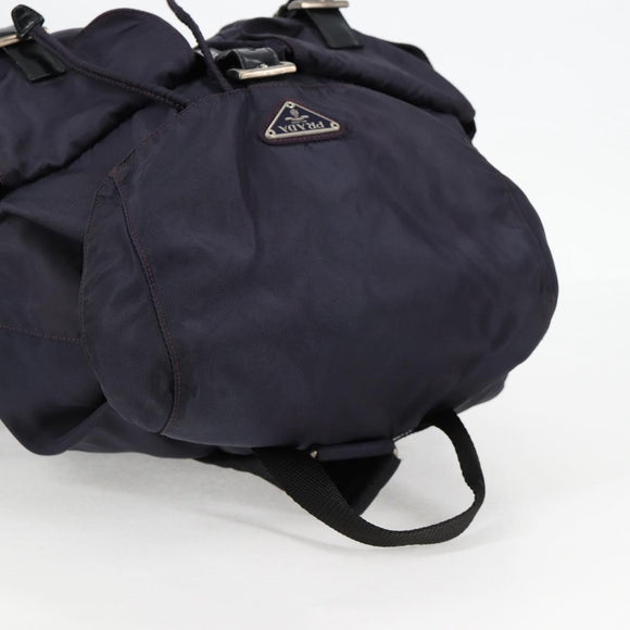 PRADA Backpack Nylon Purple Silver Auth 129478V
