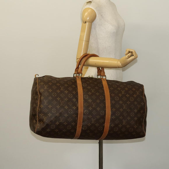 LOUIS VUITTON Monogram Keepall 55 Boston Bag M41424 LV Auth 129501
