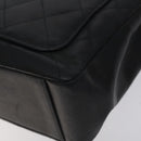 CHANEL Matelasse COCO Mark Chain Hand Bag Lamb Skin Black Gold CC Auth 129531V-15