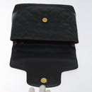 CHANEL Matelasse COCO Mark Chain Hand Bag Lamb Skin Black Gold CC Auth 129531V-17