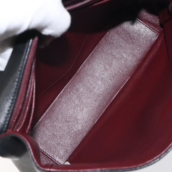 CHANEL Matelasse COCO Mark Chain Hand Bag Lamb Skin Black Gold CC Auth 129531V