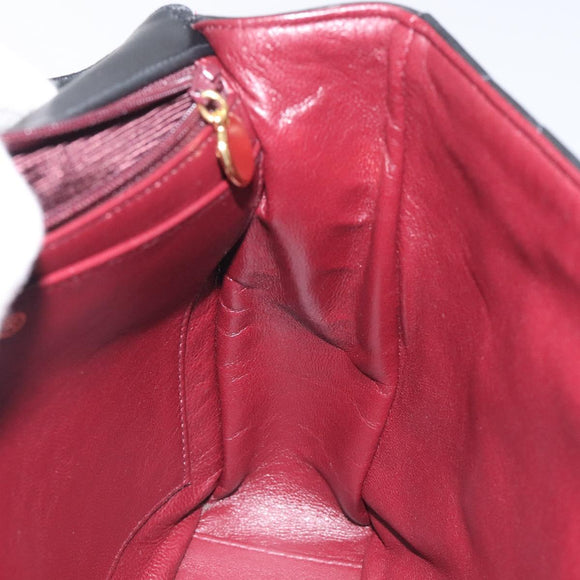 CHANEL Matelasse COCO Mark Chain Hand Bag Lamb Skin Black Gold CC Auth 129531V