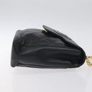 CHANEL Matelasse COCO Mark Chain Hand Bag Lamb Skin Black Gold CC Auth 129531V-3