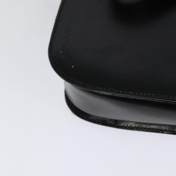 CELINE Shoulder Bag Leather Black Gold Auth 129540