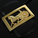 CELINE Shoulder Bag Leather Black Gold Auth 129540-14