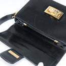 CELINE Shoulder Bag Leather Black Gold Auth 129540-15