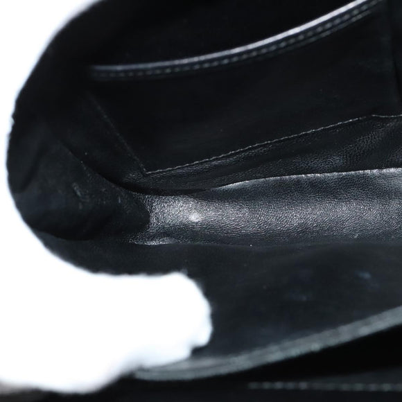 CELINE Shoulder Bag Leather Black Gold Auth 129540