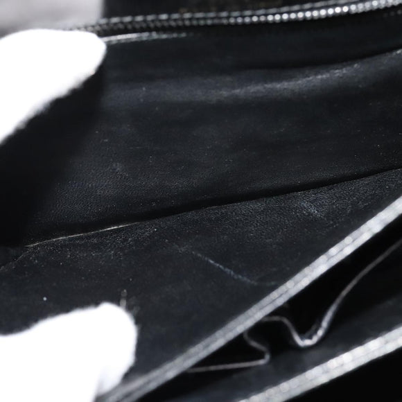 CELINE Shoulder Bag Leather Black Gold Auth 129540