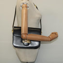 CELINE Shoulder Bag Leather Black Gold Auth 129540-23