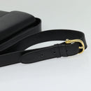 CELINE Shoulder Bag Leather Black Gold Auth 129540-7