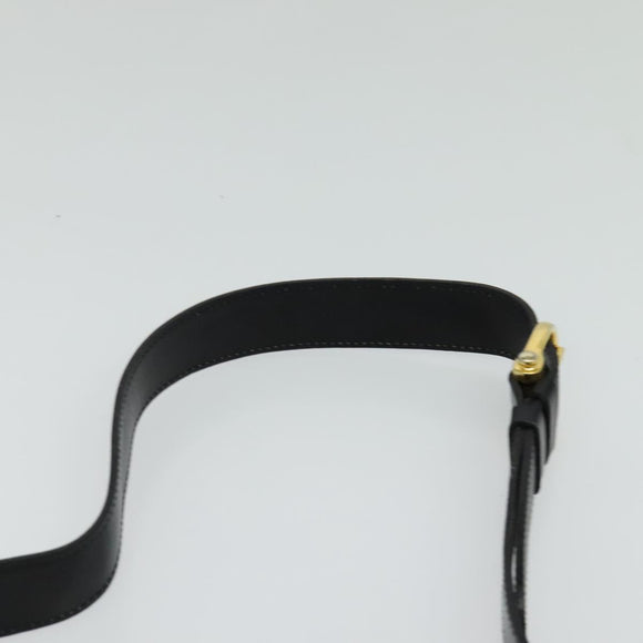 CELINE Shoulder Bag Leather Black Gold Auth 129540