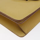 LOEWE Barcelona Hand Bag Leather Yellow Gold Auth 129542-15