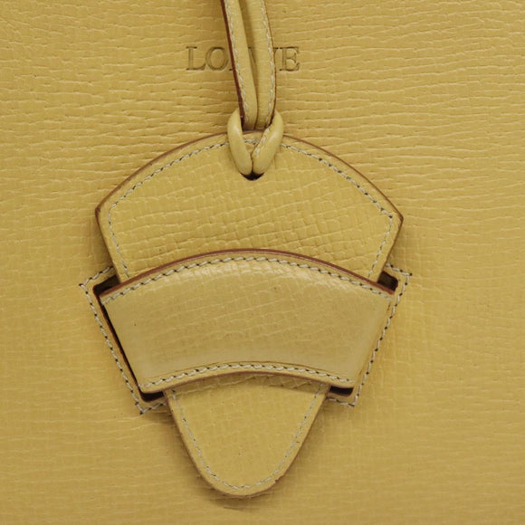LOEWE Barcelona Hand Bag Leather Yellow Gold Auth 129542