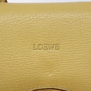 LOEWE Barcelona Hand Bag Leather Yellow Gold Auth 129542-19