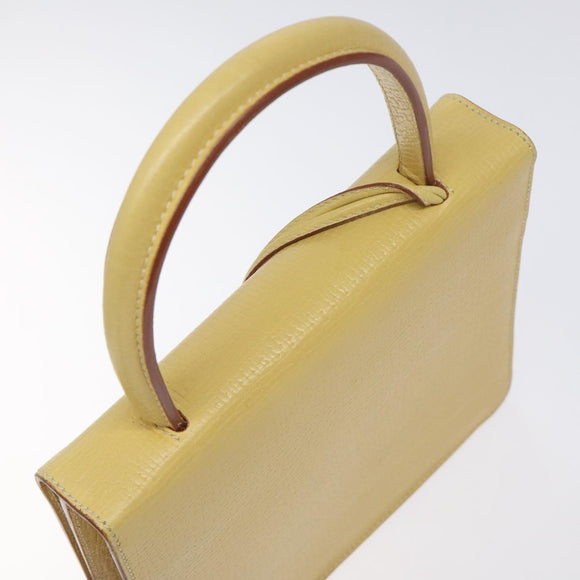 LOEWE Barcelona Hand Bag Leather Yellow Gold Auth 129542