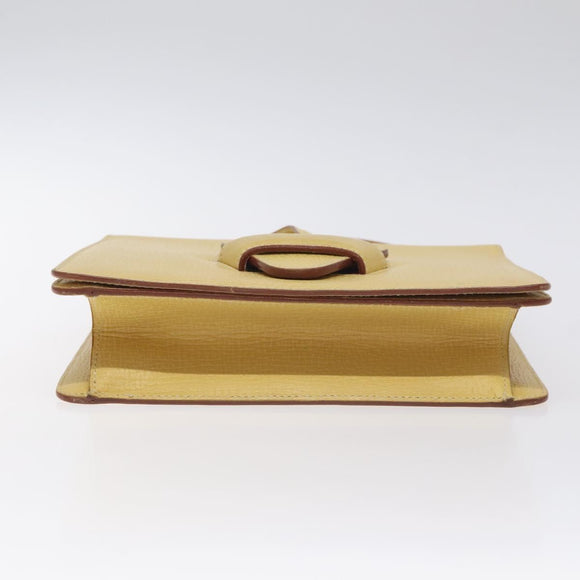 LOEWE Barcelona Hand Bag Leather Yellow Gold Auth 129542