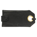 CHANEL COCO Mark Name Tag Lamb Skin Black CC Auth 129545-3