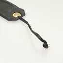 CHANEL COCO Mark Name Tag Lamb Skin Black CC Auth 129545-4