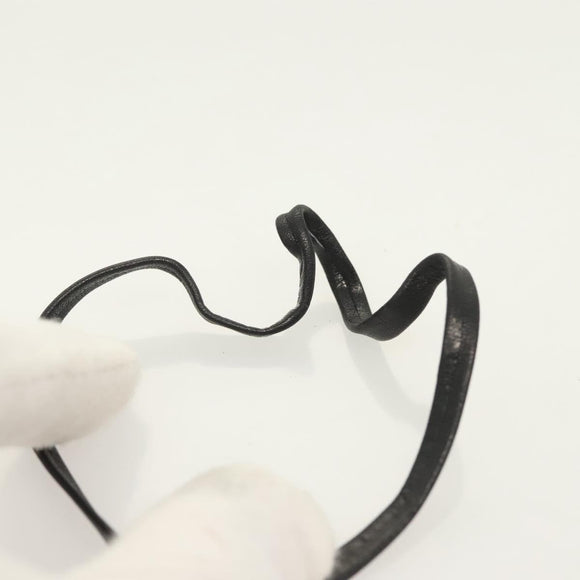 CHANEL COCO Mark Name Tag Lamb Skin Black CC Auth 129545