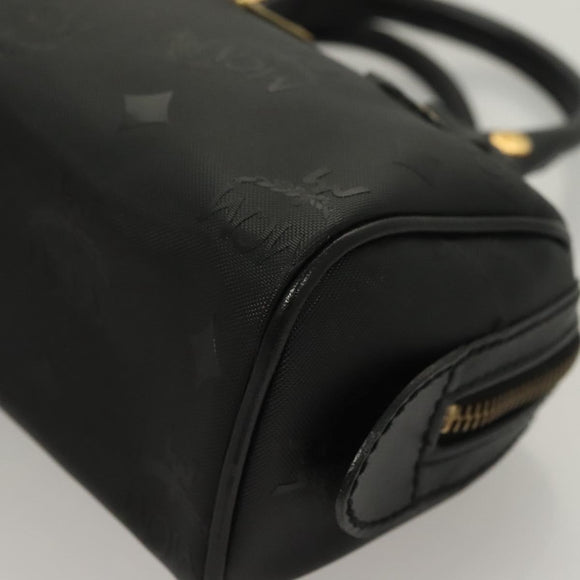 MCM Vicetos Logogram Hand Bag PVC 2way Black Gold Auth 129547