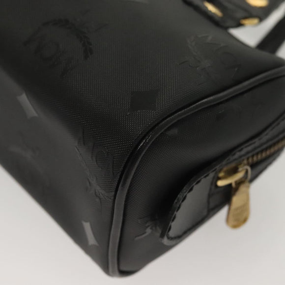 MCM Vicetos Logogram Hand Bag PVC 2way Black Gold Auth 129547