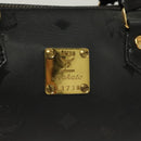 MCM Vicetos Logogram Hand Bag PVC 2way Black Gold Auth 129547-12