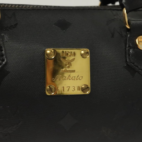 MCM Vicetos Logogram Hand Bag PVC 2way Black Gold Auth 129547
