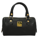 MCM Vicetos Logogram Hand Bag PVC 2way Black Gold Auth 129547-13